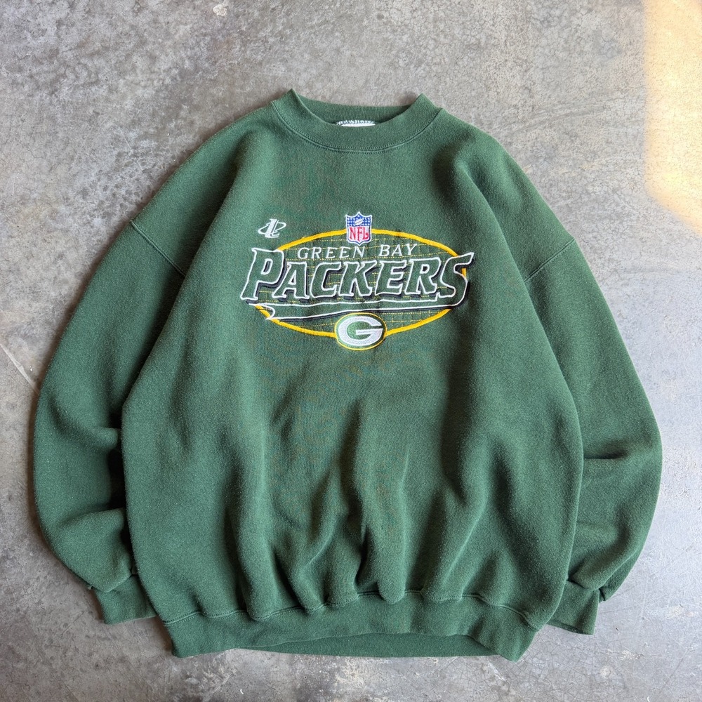 VTG Green Bay Packers LOGO ATHLETIC Crewneck Sweatshirt PRO LINE Mens XL 90s NFL